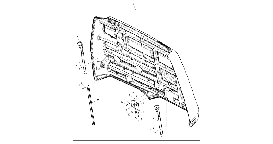 John Deere 960 - Drzwi DC214495 (Rama, pokrywy, róźne)