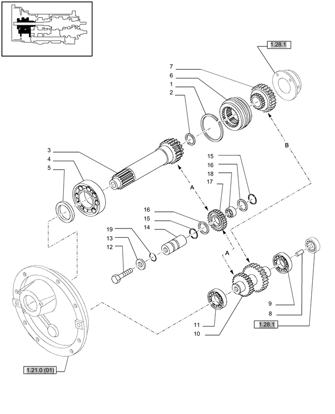 New Holland T6010 T6090 Koło zębate 33 t/40 t 81864666
