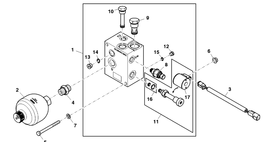 John Deere 960 - Akumulator hydrauliczny DC212978 (Układ hydrauliczny)