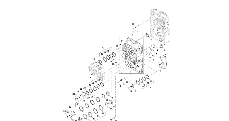 John Deere 9470RX - Obudowa RE594974 (Przekładnia Power Shift)