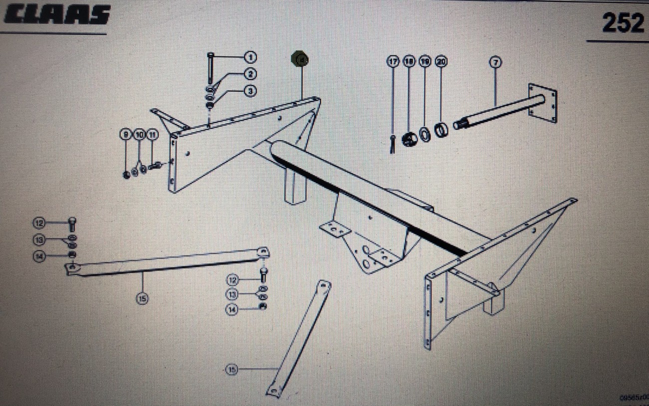Zawieszenie osi kierującej Class Mega 370-340 Nr 4 na rys katalogowym Nr katalogowy 000 600 657 7