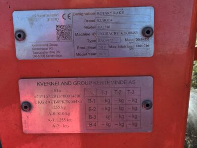Zgrabiarka do siana, zielonek Kubota Ra 2580