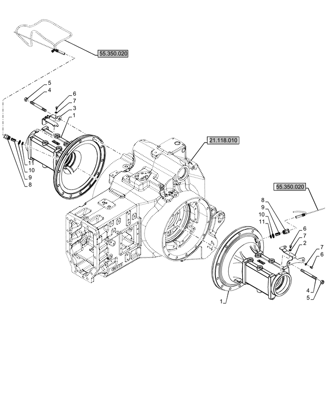 New Holland T6070 Pochwa mostu napedow 48025486