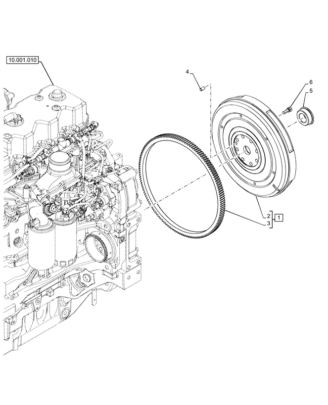 New Holland T6070 Kolo zamach, silnik 84156489