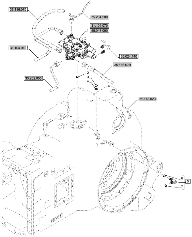 New Holland T6070 Rozdzielacz 48055651