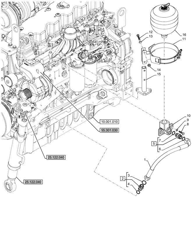 New Holland T6070 Hydroakumulator 47388775