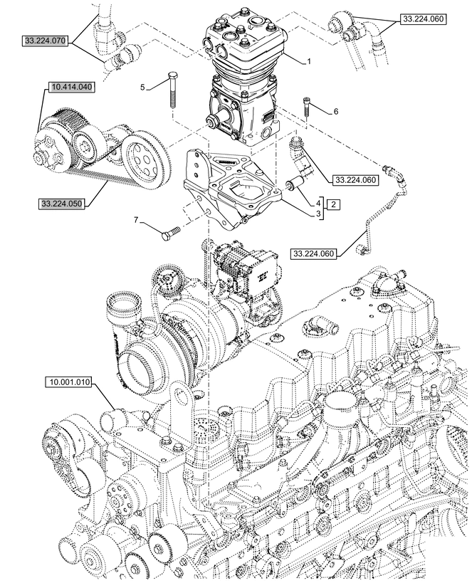 New Holland T6090 T6070 Spręźarka powietrza 213cc 84394027