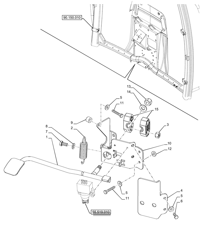 New Holland T6070 Pedał 87640782