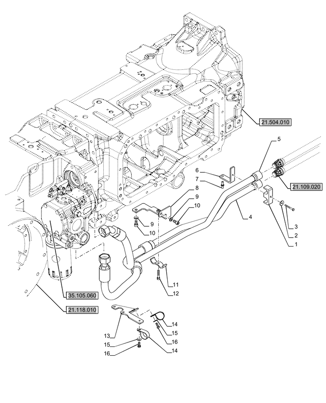New Holland T6070 Rurka hydrauliczna 48094217