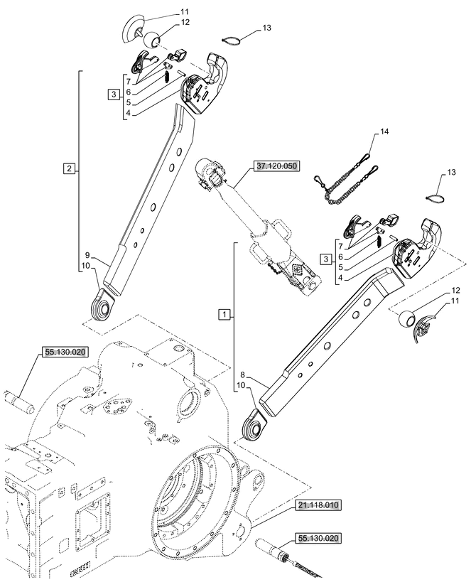 New Holland T6090 T6070 Cięgło dolne 47137104