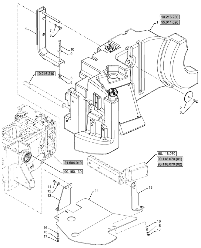 New Holland T6070 Zbiornik paliwa 48046408