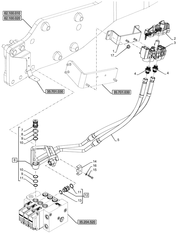 New Holland T6090 T6070 T7230 Rurka hydrauliczna 48094293
