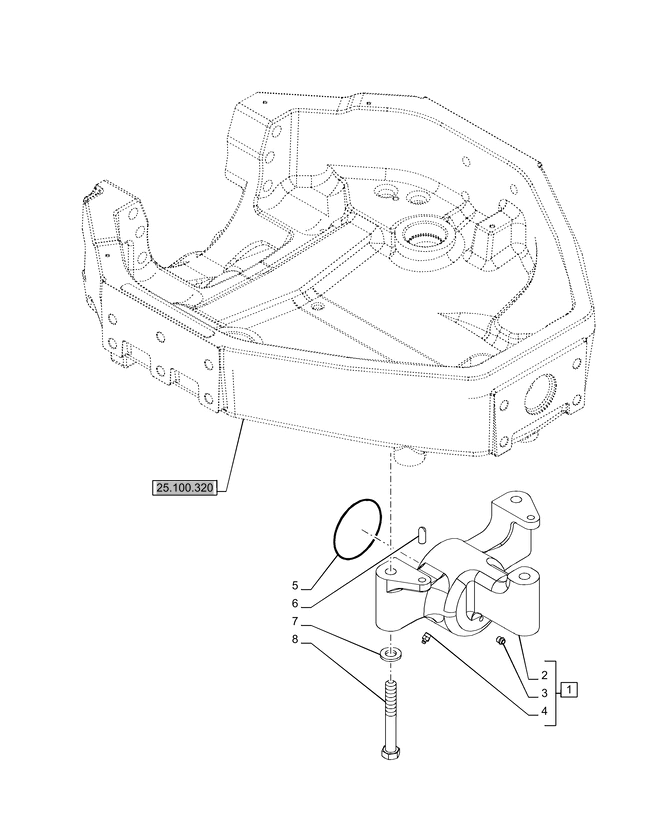 New Holland T6070 Czop zawieszenia obr 87366305