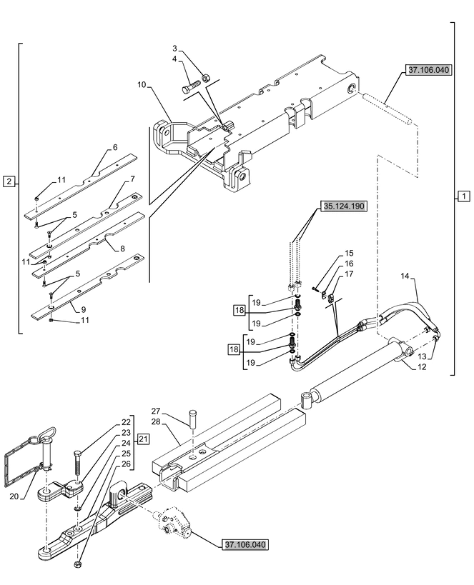 New Holland T6090 T6070 Prowadnica ślizgowa 82036278