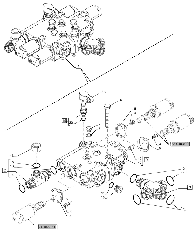 New Holland T6070 Korpus zaworu 87523105
