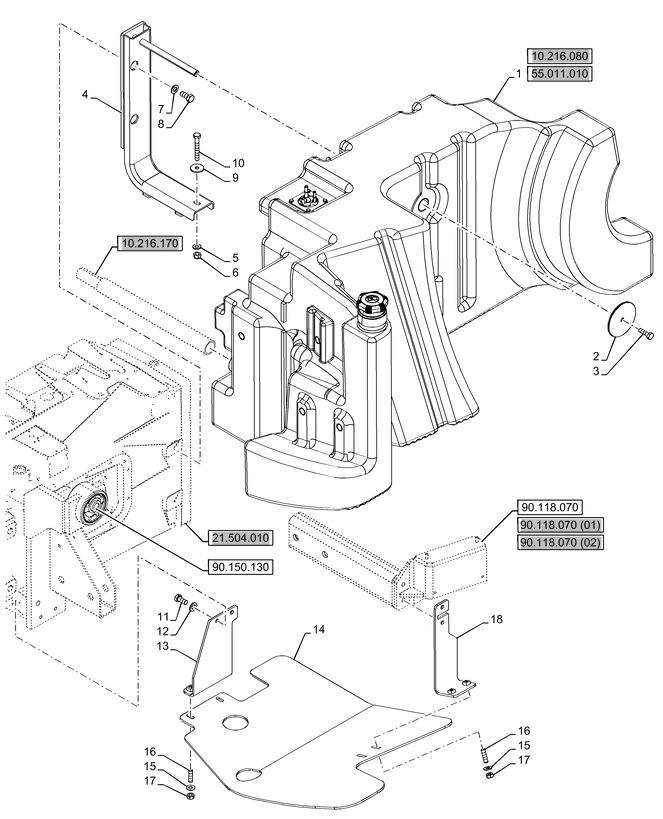 New Holland T6070 Pokrywa 47951443