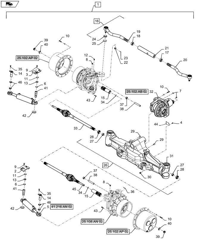 New Holland T6090 T6070 Wałek 84415817